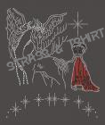 T-shirt  cheval ailé avec betty boop en strass P5