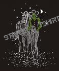 T-shirt cavalière a cote du cheval C11