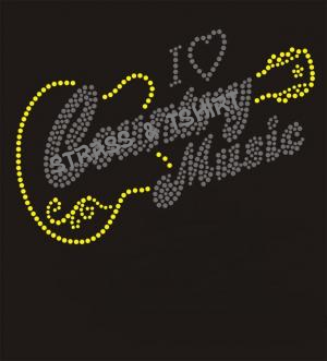 i love coutry guitare en strass
