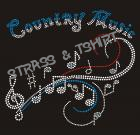 T-shirt  note de music country en strass C33