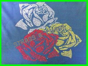T-shirt -  3 roses  en  strass