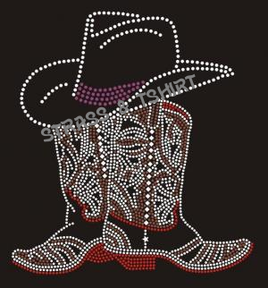 T-shirt botte country chapeau