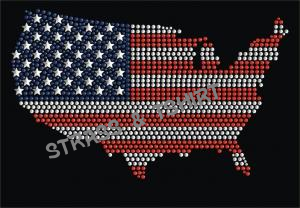 T-shirt - carte usa strass