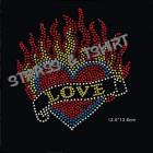 coeur love flamme en strass A3