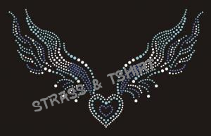 T-shirt - Coeur plus aile strass