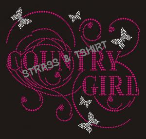 T-shirt country girl papillon