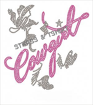 T-shirt -  Cowgirl  Cavaliere en  strass