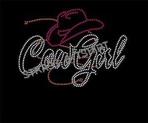 T-shirt -  cowgirl en rainbow  en  strass