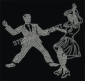 t-shirt Danseur de rock en strass