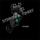 T-shirt fleurs avec etoiles  en strass F4