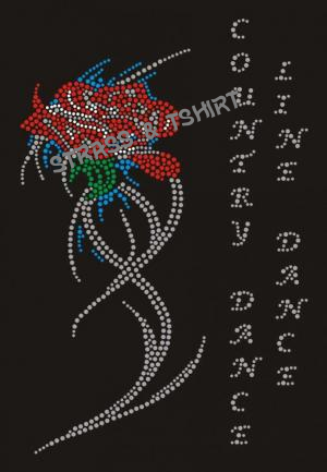 t-shirt ou sur pantalon fleur country