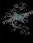 T-shirt papillon bleu en strass AN11