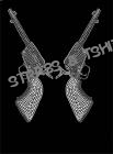 T-shirt pistolet double en strass D3
