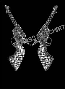T-shirt - pistolet double en strass