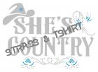 T-shirt  shescountry en strass et flocage C26