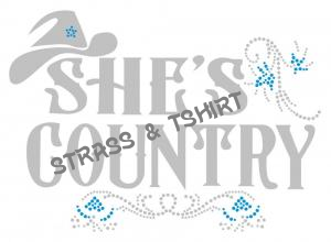 T-shirt -  shescountry  en  strass et flocage