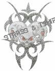 T-shirt tribal trois tête de mort TR1